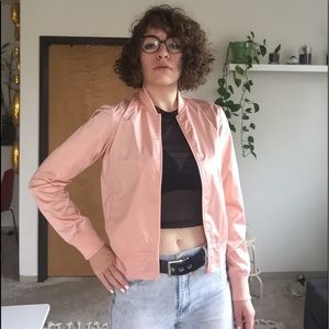 Pink Retro Bomber Jacket